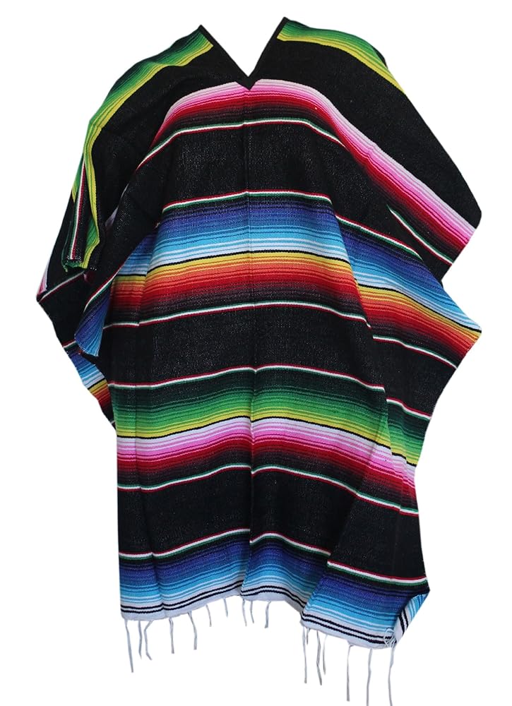 Amazon.com: Del Mex (TM) Mexican Serape Poncho Pancho Adult